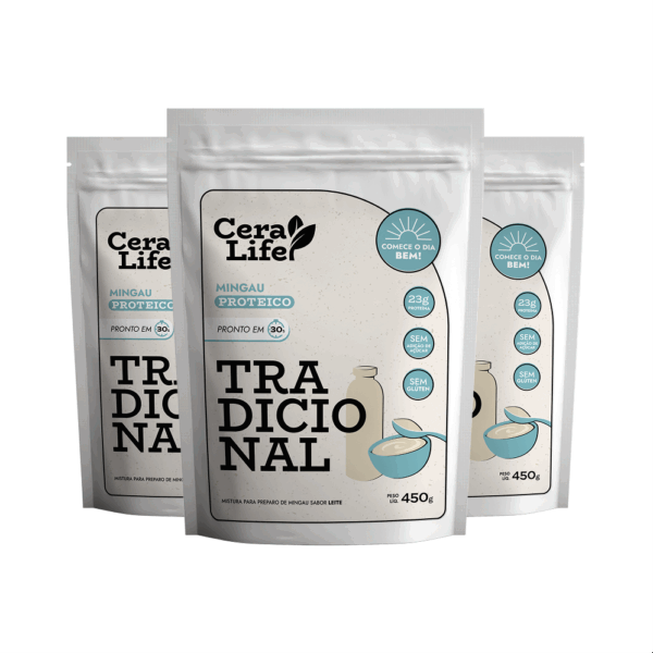 Combo 3 Mingau Proteico Ceralife Sabor Tradicional 450g
