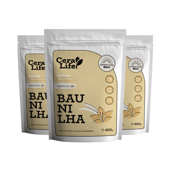 Combo 3 Mingau Ceralife Proteico Sabor Baunilha 450g